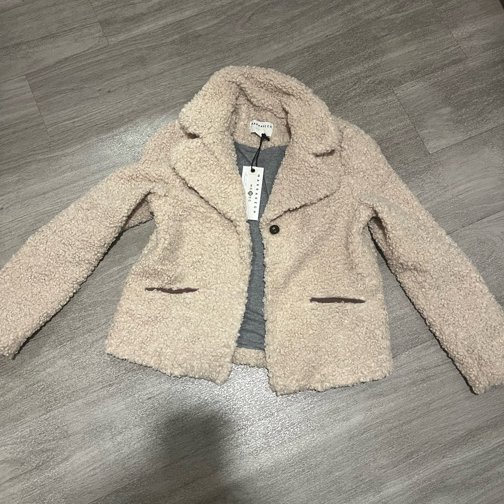 NWT anthropologie marrakech faux sherpa jacket XS